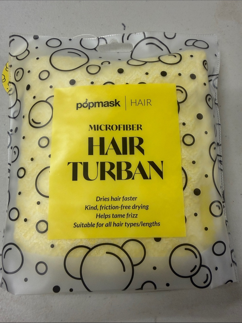 Popmask Microfiber Hair Turban - Yellow